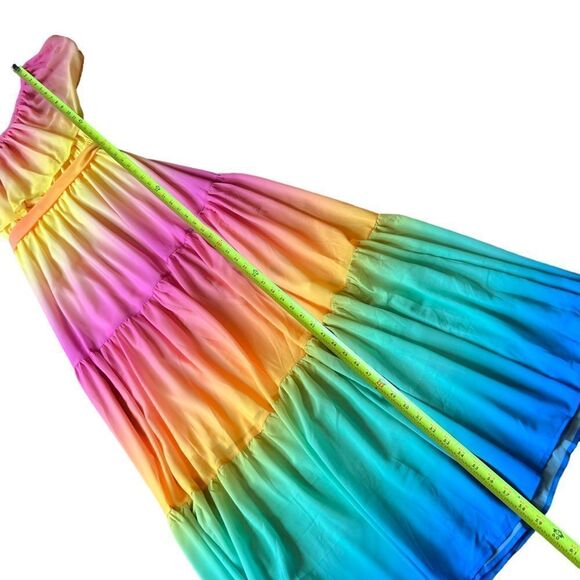 VICI Rainbow Skies off Shoulder Tiered Maxi Dress - Picture 9 of 13
